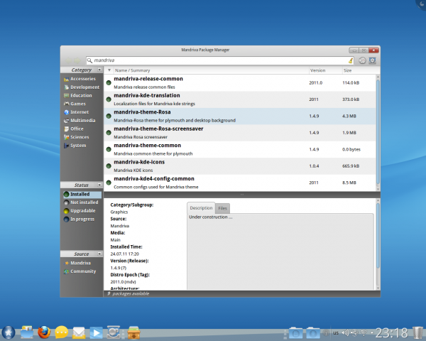 Die in Entwicklung befindliche Anwendung Mandriva Package Manager - CC-BY-SA-2.5 wiki.mandriva.com