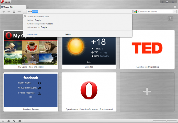 Opera 12 für Windows mit automatischer Vervollständigung