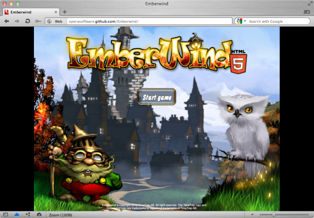 Opera 12 für Mac OS - Emberwind im Browser