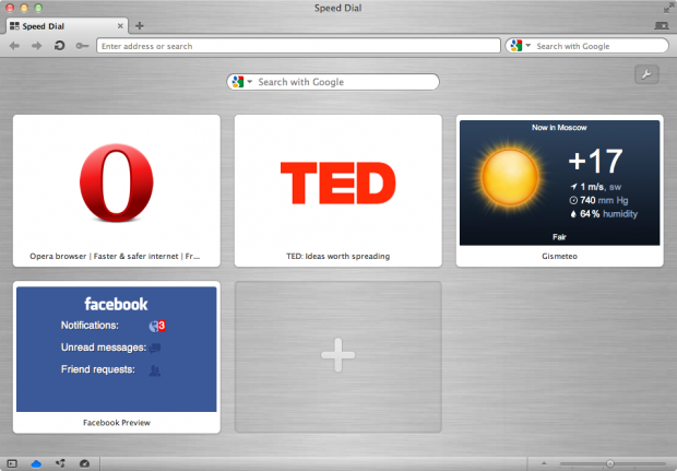 Schnellwahl von Opera 12 für Mac OS
