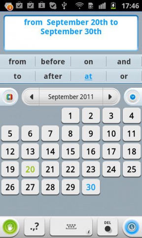Datumseingabe mit der Android-Alternativtastatur Siine (Bild: Siine)
