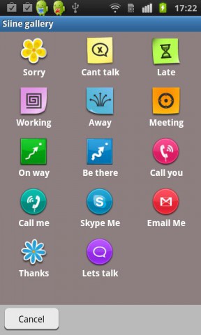 Auswahl von Icons - Android-Alternativtastatur Siine (Bild: Siine)