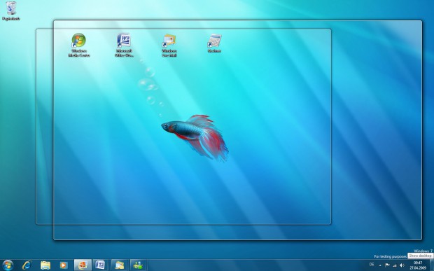 Windows 7 - Blick auf den Desktop (Bild: Microsoft)