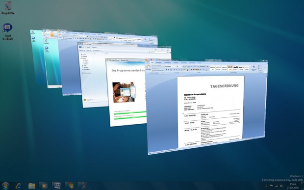 Windows 7 - laufende Fenster im &Uuml;berblick (Bild: Microsoft)