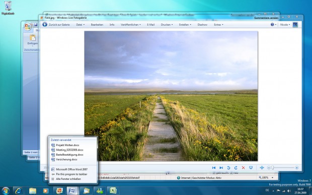 Windows 7 - Jumplist (Bild: Microsoft)