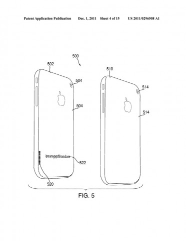 Die iPhone-Kameras k&ouml;nnen unsichtbare Markierungen auf iPhones erkennen - Apple-Patentantrag 20110296508. (Bild: US-Patent- und Markenamt)
