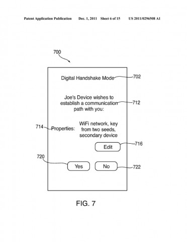 Handshake-Initiierung - Apple-Patentantrag 20110296508 (Bild: US-Patent- und Markenamt)