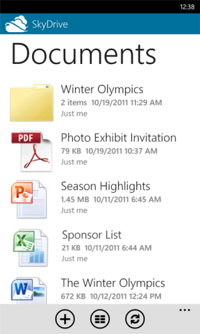 Skydrive f&uuml;r Windows Phone (Bild: Microsoft)