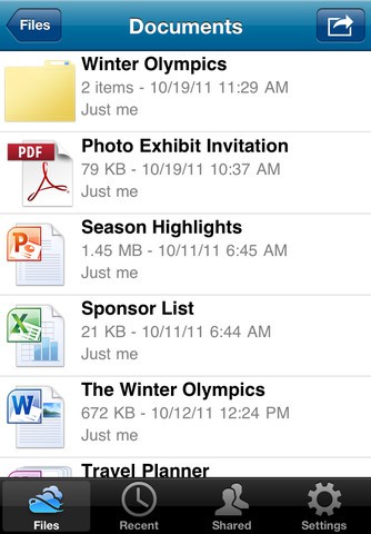 Skydrive f&uuml;r iOS (Bild: Microsoft)