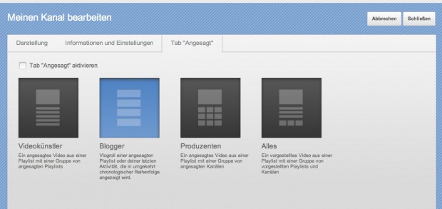 Layouts f&uuml;r den eigenen Kanal (Bild: Youtube/Golem.de)
