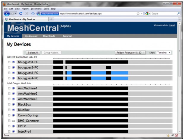 Meshcentral: Rechnerstatus