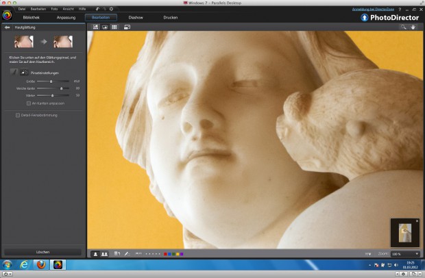 Cyberlink Photodirector 3 -  die Faltengl&auml;ttung funktioniert auch auf Statuen. (Bild: Andreas Donath)