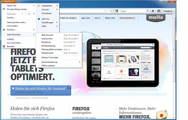 Die Werkzeuge f&uuml;r Webentwickler