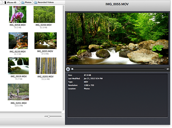 Herunterladen von Videos mit dem iExplorer 3.0 (Bild: Macroplant)