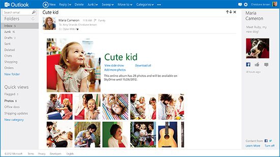 Inbox von Outlook.com (Bild: Microsoft)