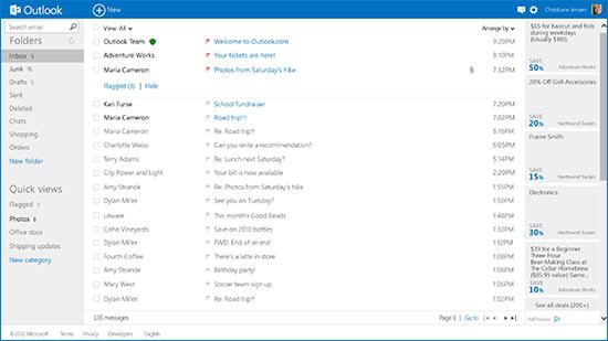 Outlook.com (Bild: Microsoft)