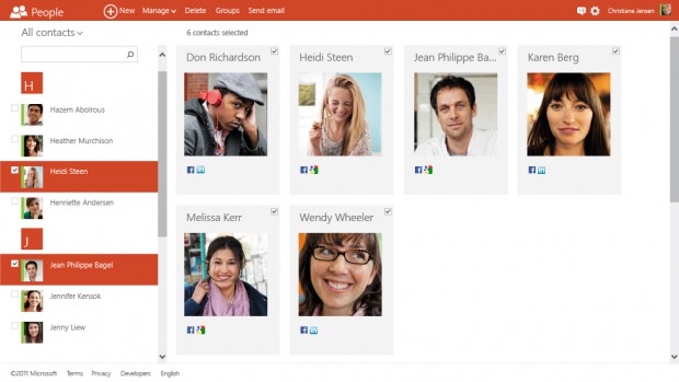 Adressbuch von Outlook.com (Bild: Microsoft)