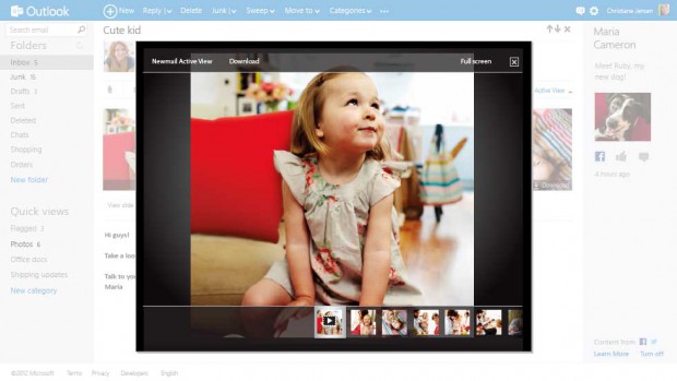 Fotovorschau von Outlook.com (Bild: Microsoft)