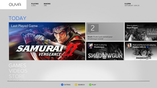 Ouya - die Bedienoberfl&auml;che der Android-Spielekonsole k&ouml;nnte so aussehen. (Bild: Ouya/The Verge)