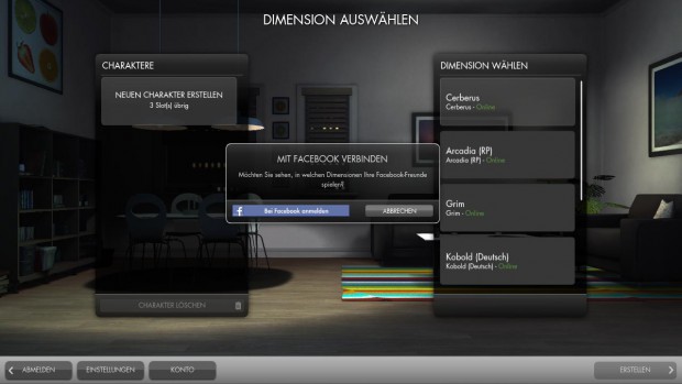 Zum Spielstart will das Programm erst mal &uuml;ber Facebook unsere Freunde kennenlernen - das kann der Spieler aber mit einem Klick unterbinden.