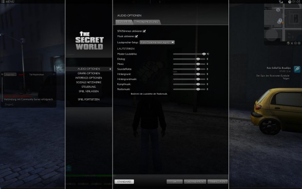 Audiooptionen von The Secret World
