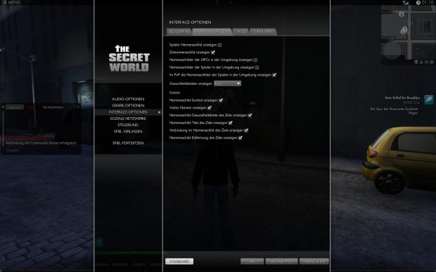 Interfaceoptionen von The Secret World