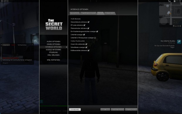 Interfaceoptionen von The Secret World