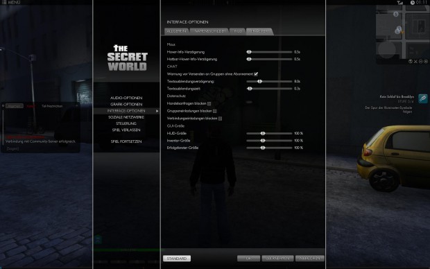 Interfaceoptionen von The Secret World
