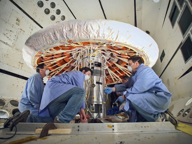 Irve-3 gleicht einem Pilz. (Foto: Nasa)