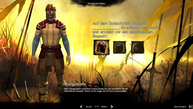 Mit Helm oder ohne - das Programm l&auml;sst dem Spieler die Wahl.