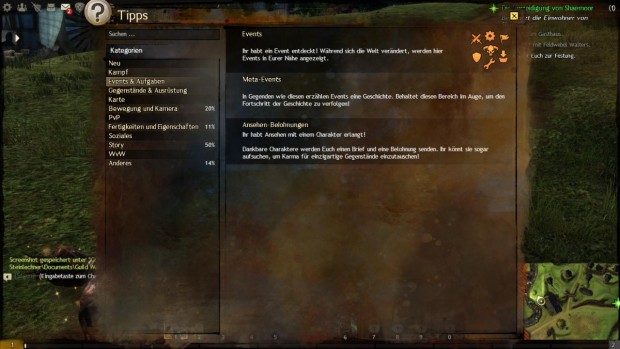 Die Tipps erkl&auml;ren einige Details zum Spiel.