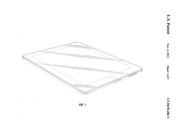US-Designpatent D670,286 zeigt die abgerundeten Ecken des iPad 1. (Bild: US-Patent- und Markenamt)