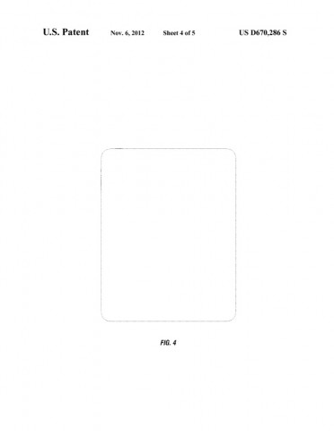 US-Designpatent D670,286 zeigt die abgerundeten Ecken des iPad 1. (Bild: US-Patent- und Markenamt)