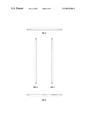 US-Designpatent D670,286 zeigt die abgerundeten Ecken des iPad 1. (Bild: US-Patent- und Markenamt)