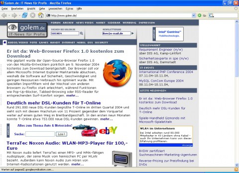 Fünf Jahre ist es her: Firefox 1.0