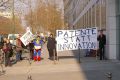 FFII-Demonstranten nehmen Patentsystem auf die Schippe