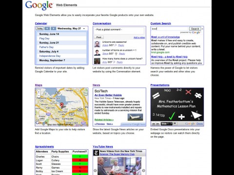 Google Web Elements