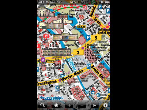 In Innenstadtbereichen wird es in der h&ouml;chsten Zoomstufe ziemlich eng.