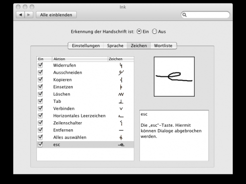 Stiftgesten erleichtern die Arbeit unter MacOS X.