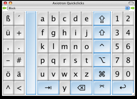 Axiotrons virtuelle Tastatur