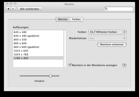 ... nach dem Zur&uuml;ckdrehen verschwindet die Option aber wieder.