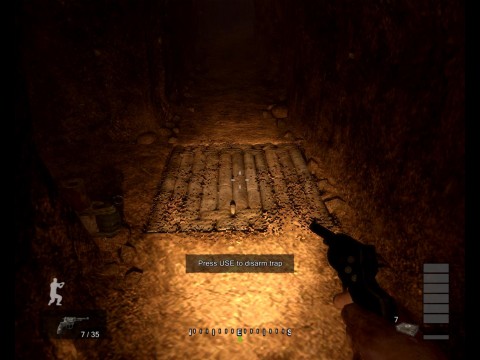 Bodenfalle in einem der Tunnel