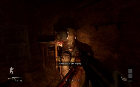 Im Tunnel findet der Spieler einen gefolterten Kameraden.
