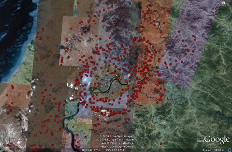 Die Hauptstadt ist gut gesichert: Luftabwehrstellungen um Pj&ouml;ngyang (Screenshot: North Korea Uncovered).