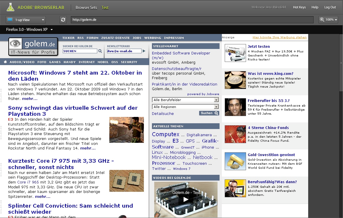 Adobe BrowserLab