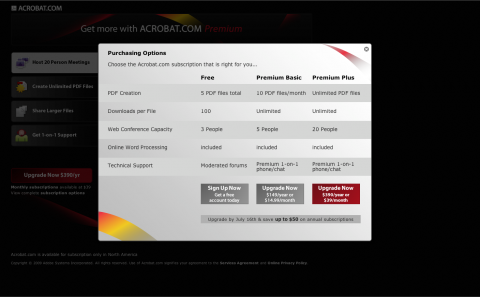 Acrobat.com - kostenpflichtige Premium-Accounts