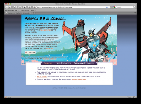 Firefox 3.5 Release Candidate 1