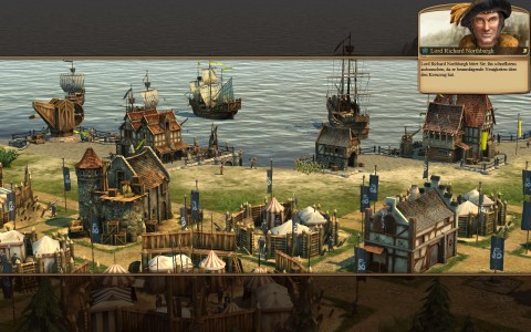 Ab und zu zeigen Kamerafahrten die Anno-Siedlungen.