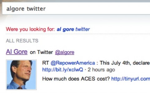 Al-Gore-Tweet auf Bing