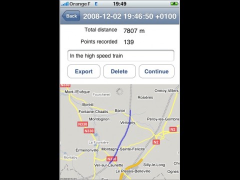 GPSRecorder - Speichern eines Tracks
